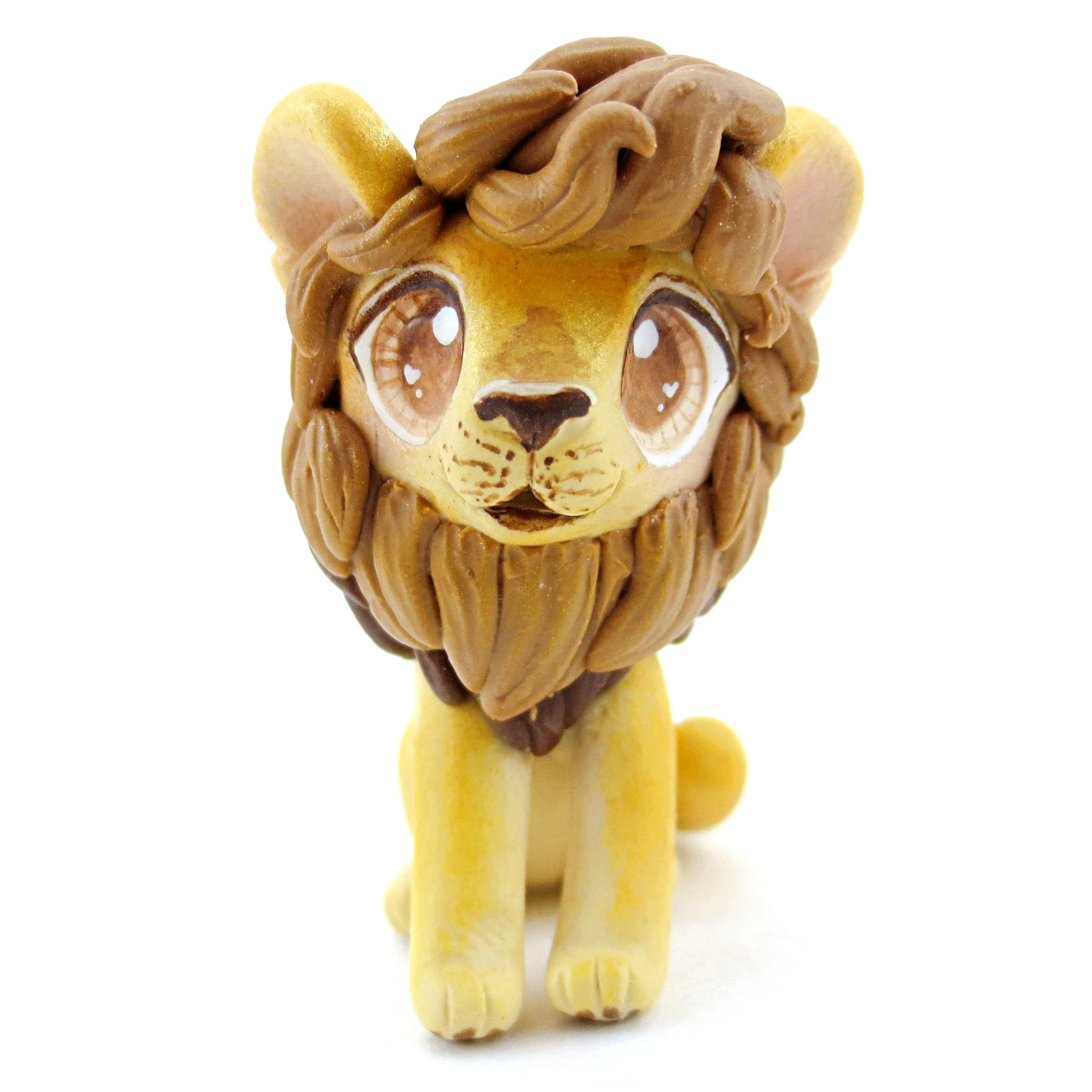 Maned Lion Figurine - Polymer Clay Tropical Animals