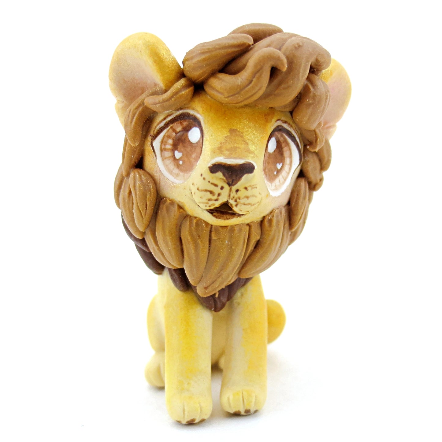 Maned Lion Figurine - Polymer Clay Tropical Animals