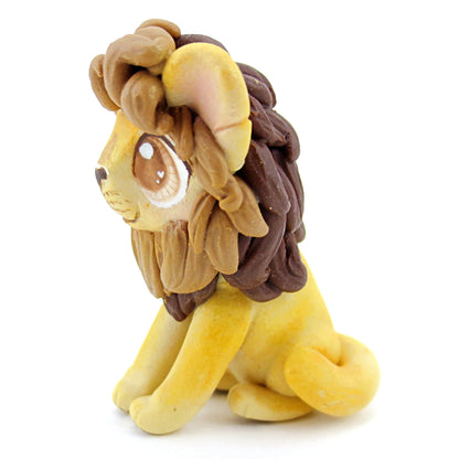 Maned Lion Figurine - Polymer Clay Tropical Animals