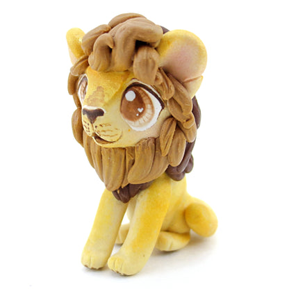 Maned Lion Figurine - Polymer Clay Tropical Animals