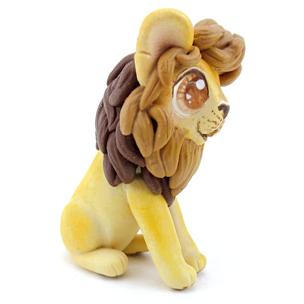 Maned Lion Figurine - Polymer Clay Tropical Animals