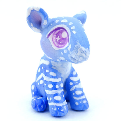 Magical Blue Tapir Figurine - Polymer Clay Tropical Animals