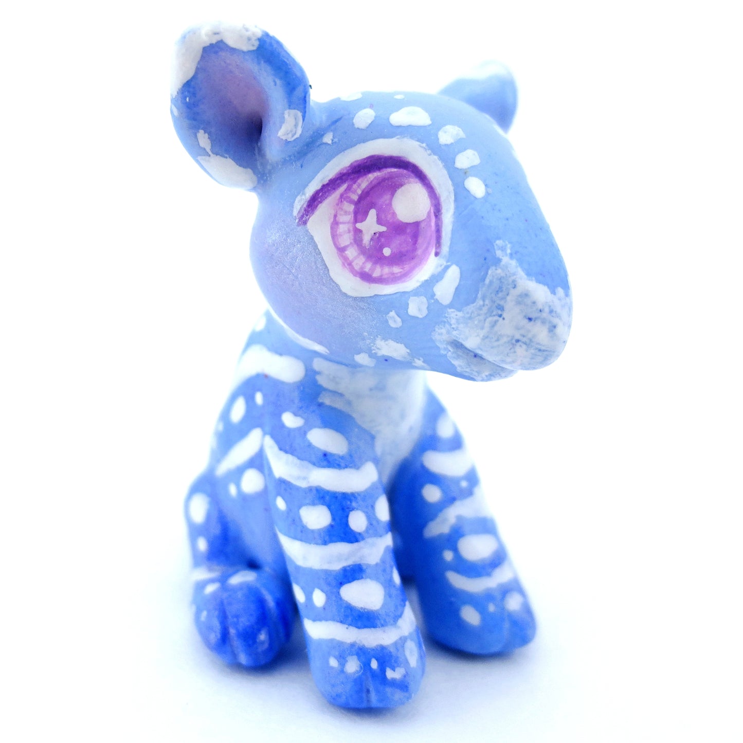 Magical Blue Tapir Figurine - Polymer Clay Tropical Animals