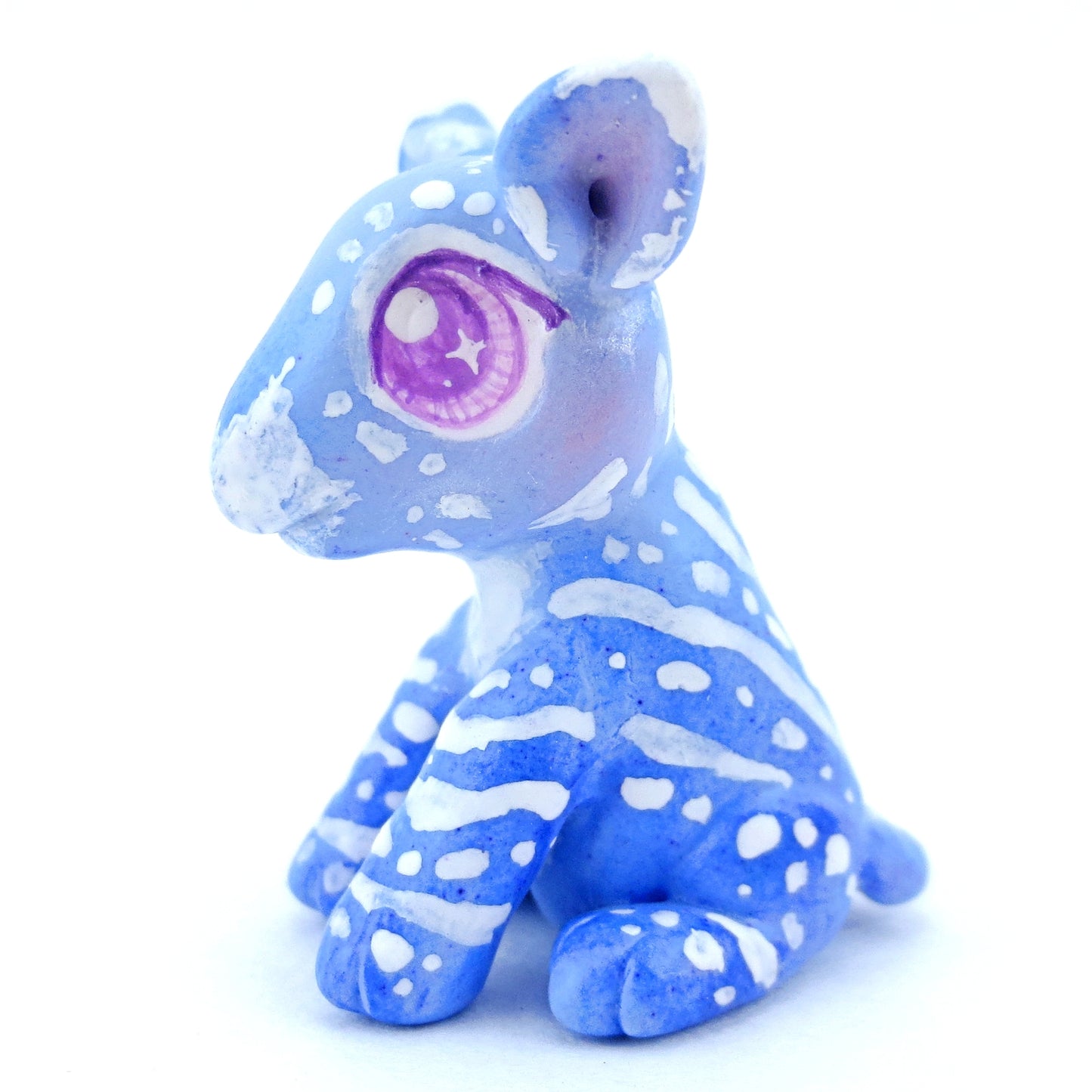 Magical Blue Tapir Figurine - Polymer Clay Tropical Animals