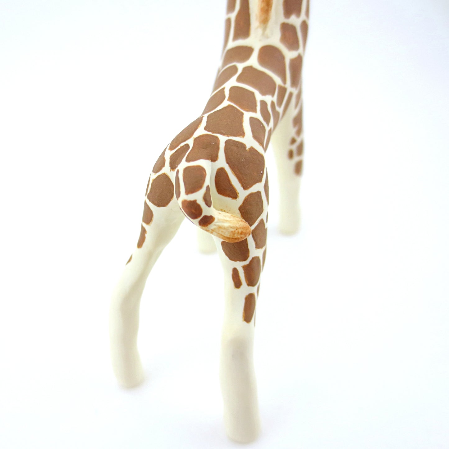 Giraffe Figurine with Blue Blep - Polymer Clay Tropical Animals