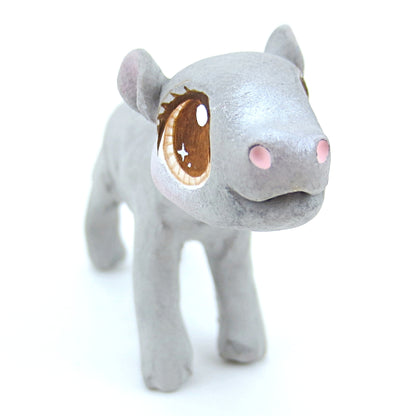 Baby Hippo Figurine - Polymer Clay Tropical Animals