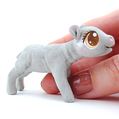 Baby Hippo Figurine - Polymer Clay Tropical Animals