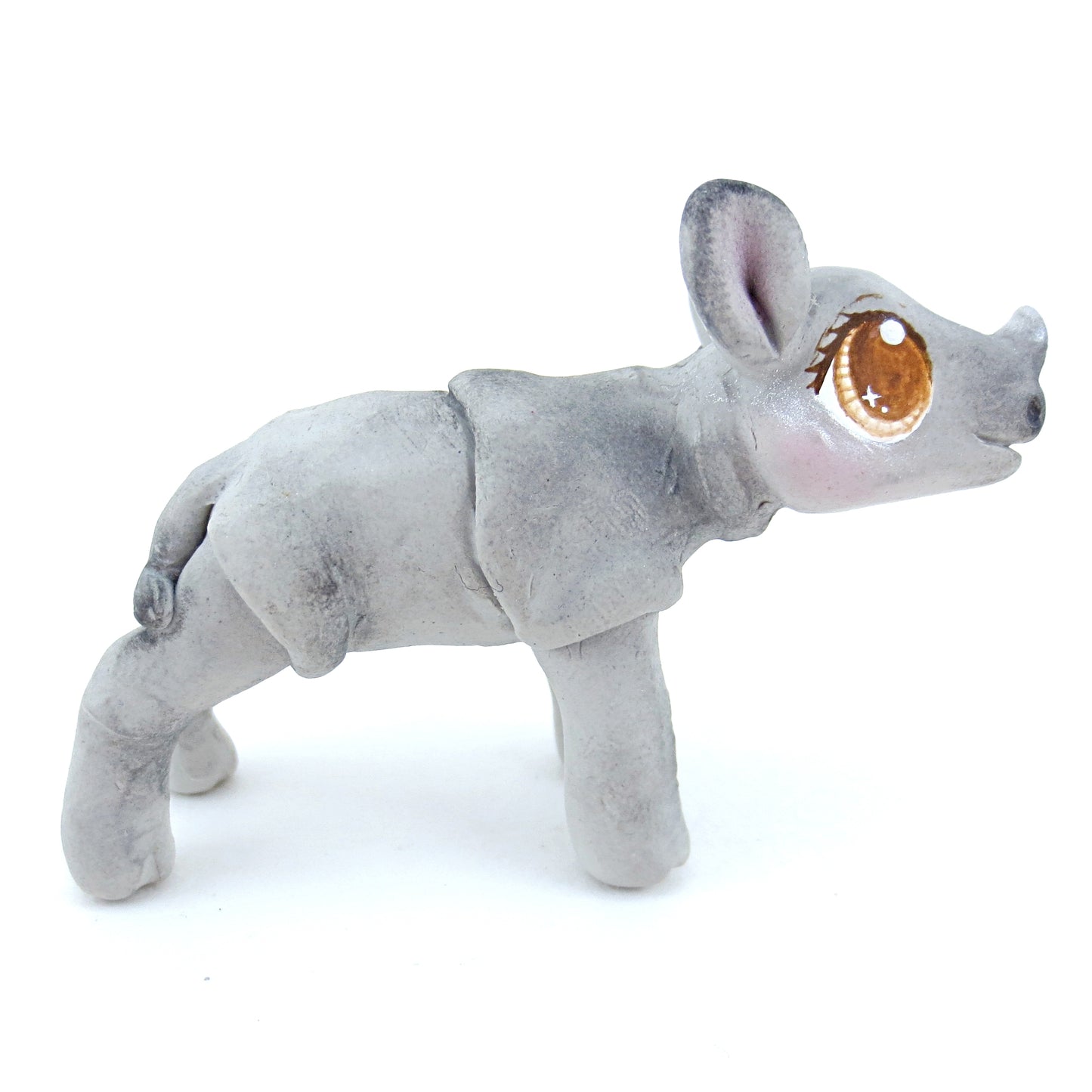 Baby Rhino Figurine - Polymer Clay Tropical Animals