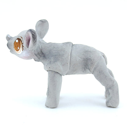 Baby Rhino Figurine - Polymer Clay Tropical Animals