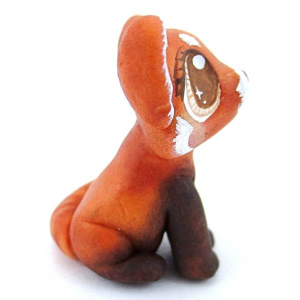 Red Panda Figurine with Brown Eyes - Polymer Clay Tropical Animals
