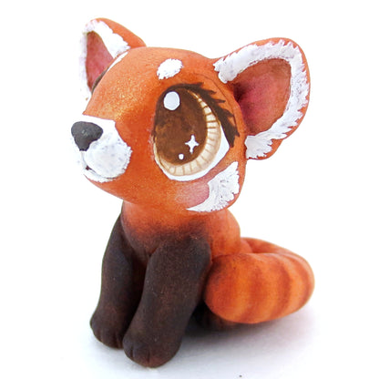 Red Panda Figurine with Brown Eyes - Polymer Clay Tropical Animals