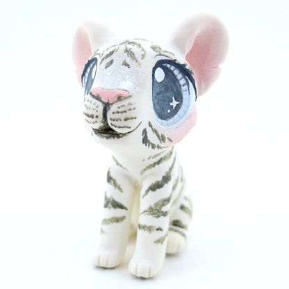 White Tiger Figurine - Polymer Clay Tropical Animals