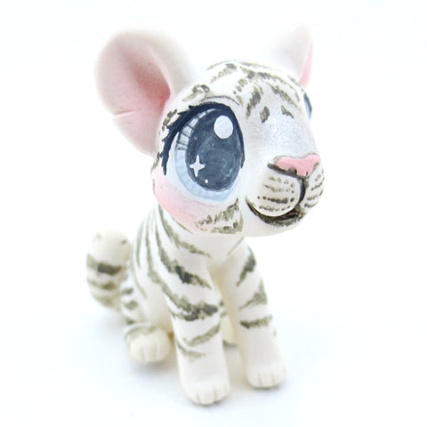 White Tiger Figurine - Polymer Clay Tropical Animals