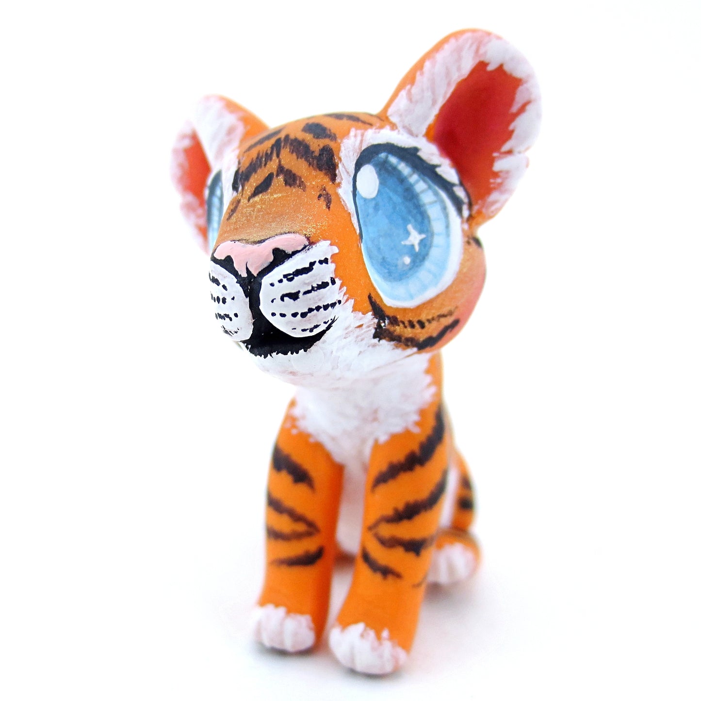 Baby Tiger Figurine - Polymer Clay Tropical Animals