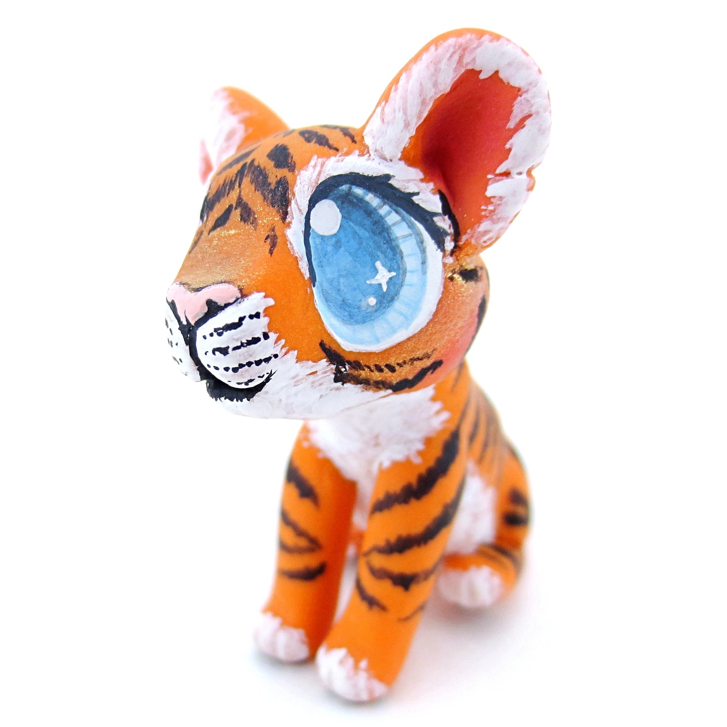 Baby Tiger Figurine - Polymer Clay Tropical Animals