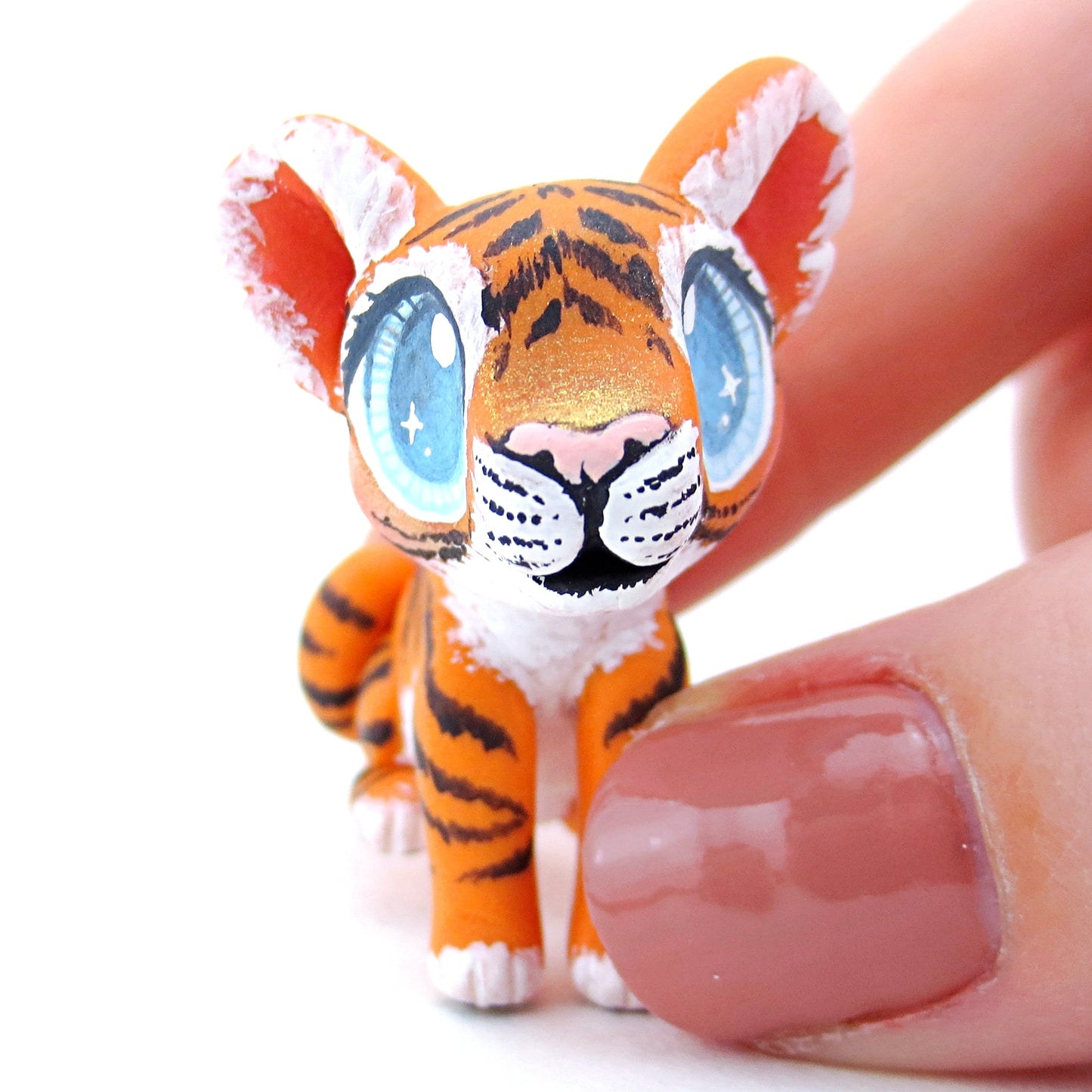 Baby Tiger Figurine - Polymer Clay Tropical Animals