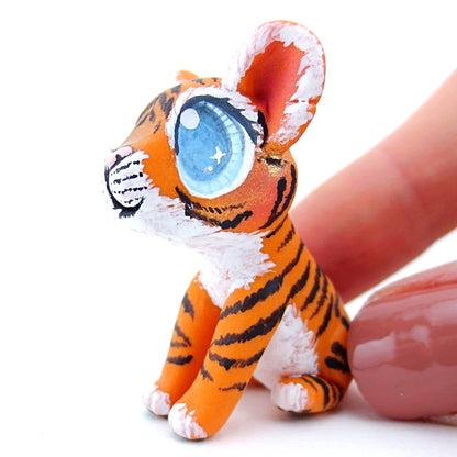 Baby Tiger Figurine - Polymer Clay Tropical Animals