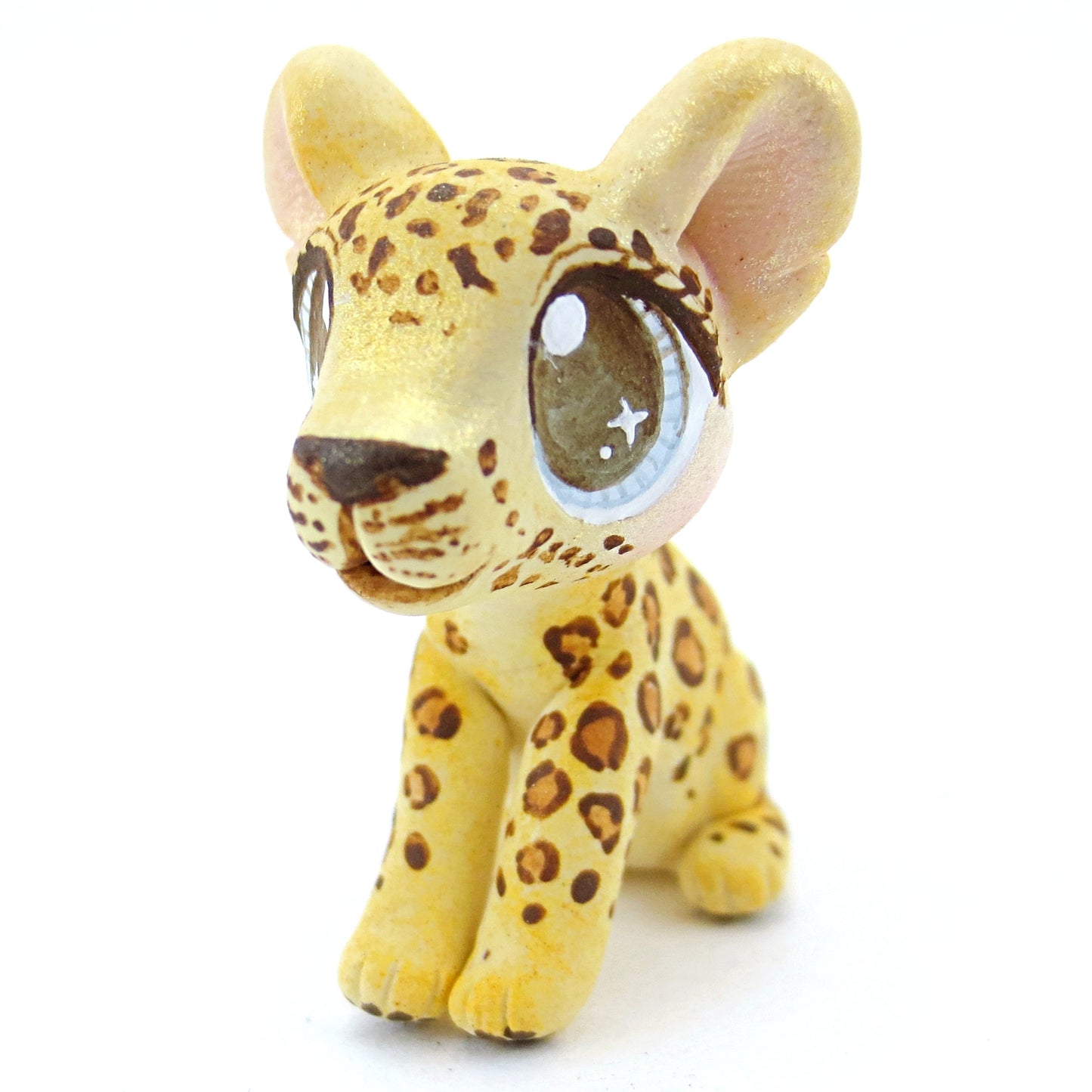 Leopard/Jaguar Figurine - Polymer Clay Tropical Animals