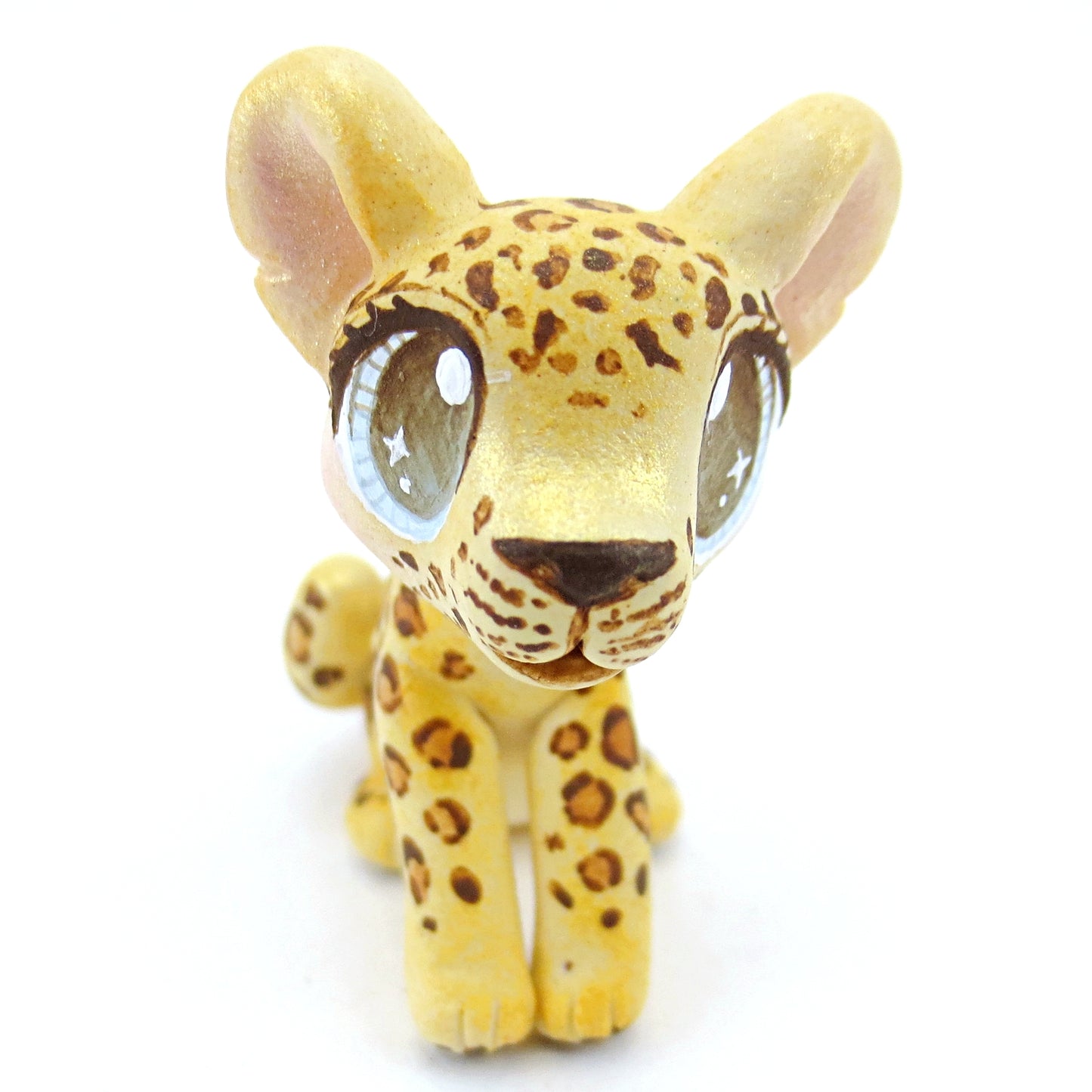 Leopard/Jaguar Figurine - Polymer Clay Tropical Animals