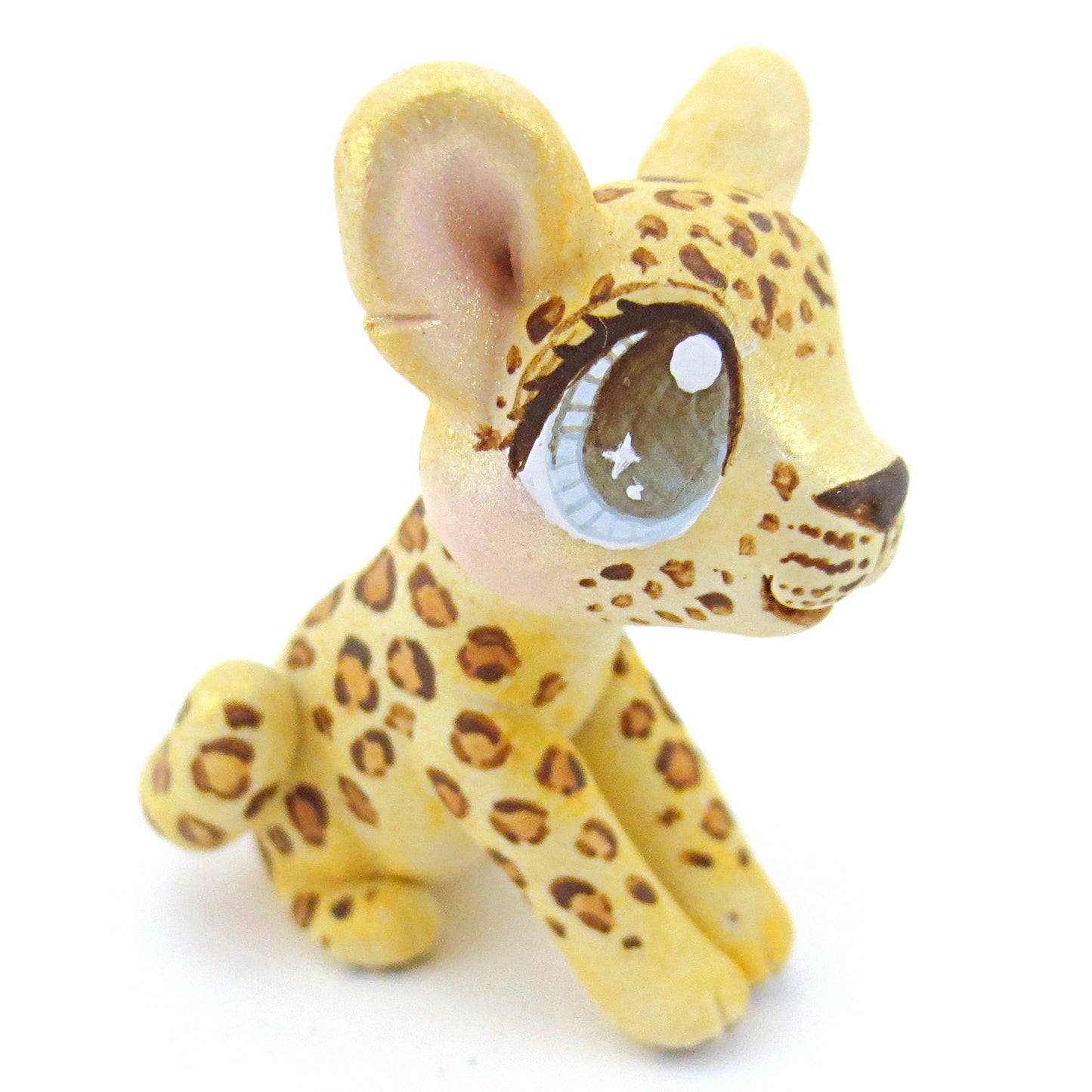 Leopard/Jaguar Figurine - Polymer Clay Tropical Animals