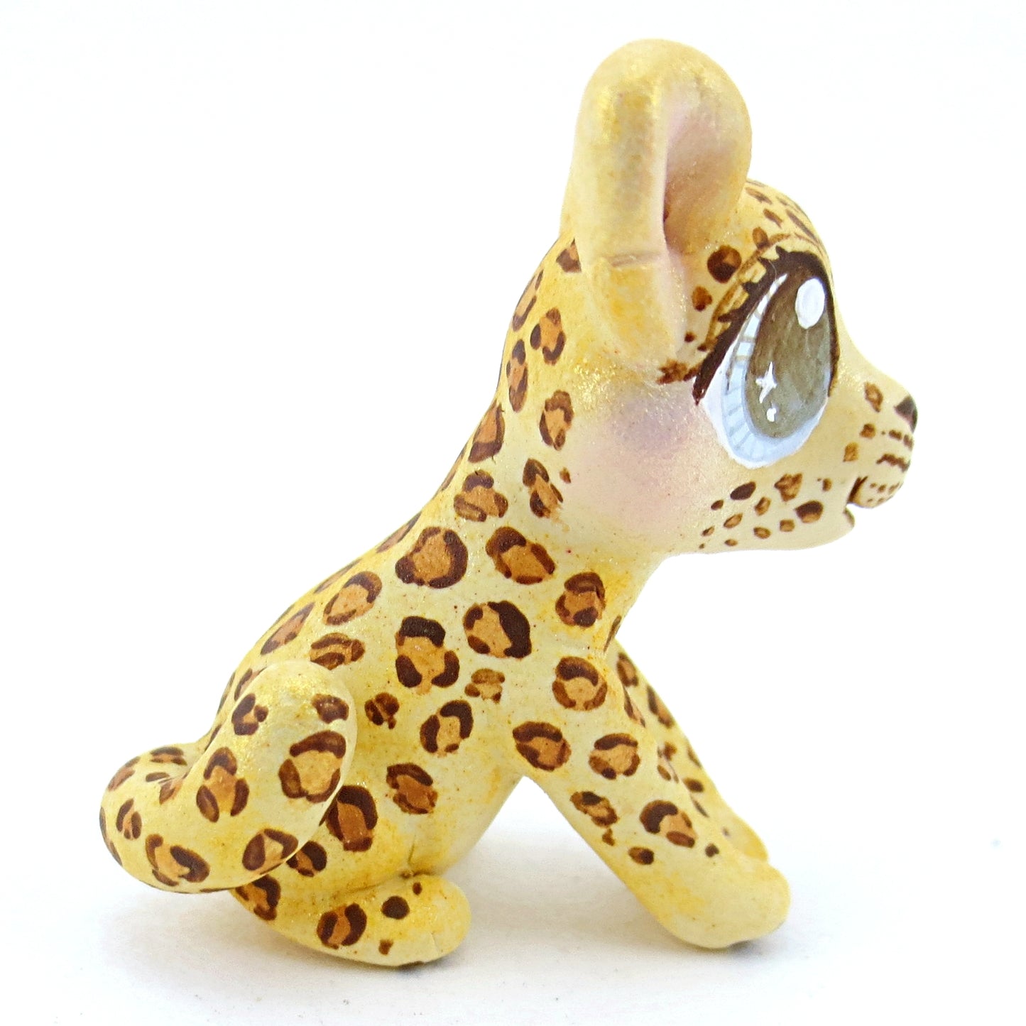 Leopard/Jaguar Figurine - Polymer Clay Tropical Animals