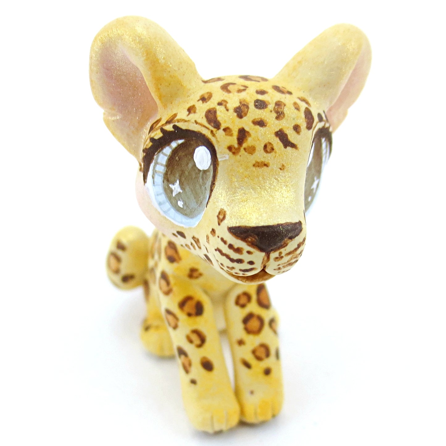 Leopard/Jaguar Figurine - Polymer Clay Tropical Animals