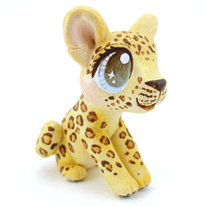 Leopard/Jaguar Figurine - Polymer Clay Tropical Animals