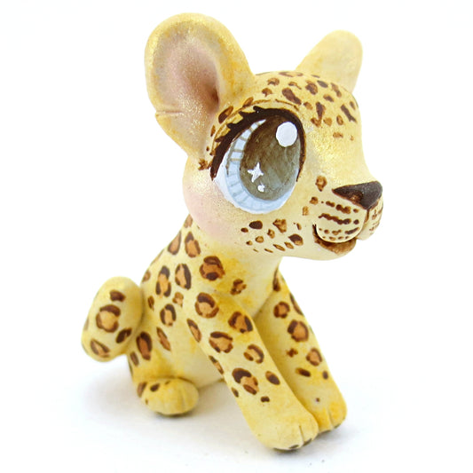 Leopard/Jaguar Figurine - Polymer Clay Tropical Animals