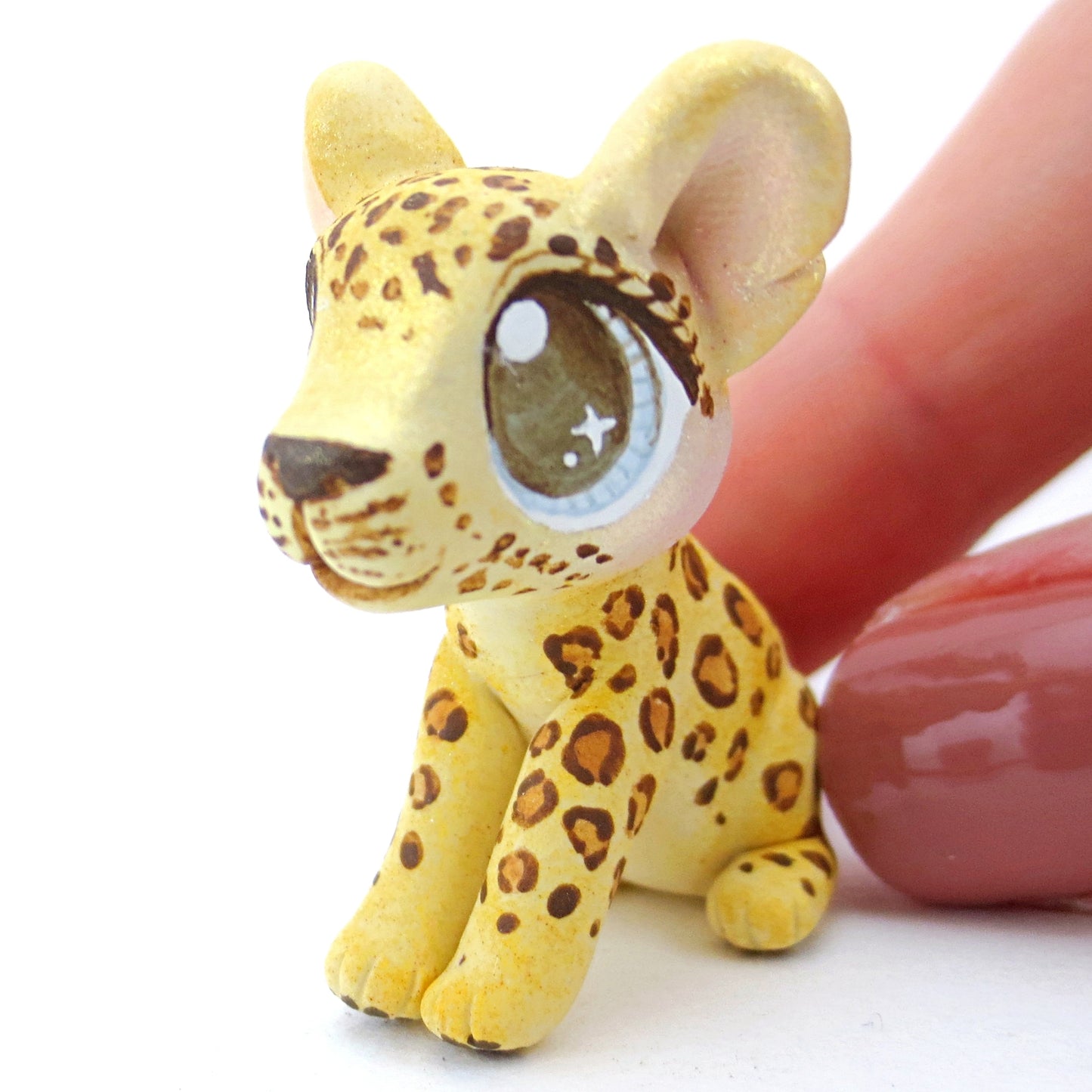 Leopard/Jaguar Figurine - Polymer Clay Tropical Animals