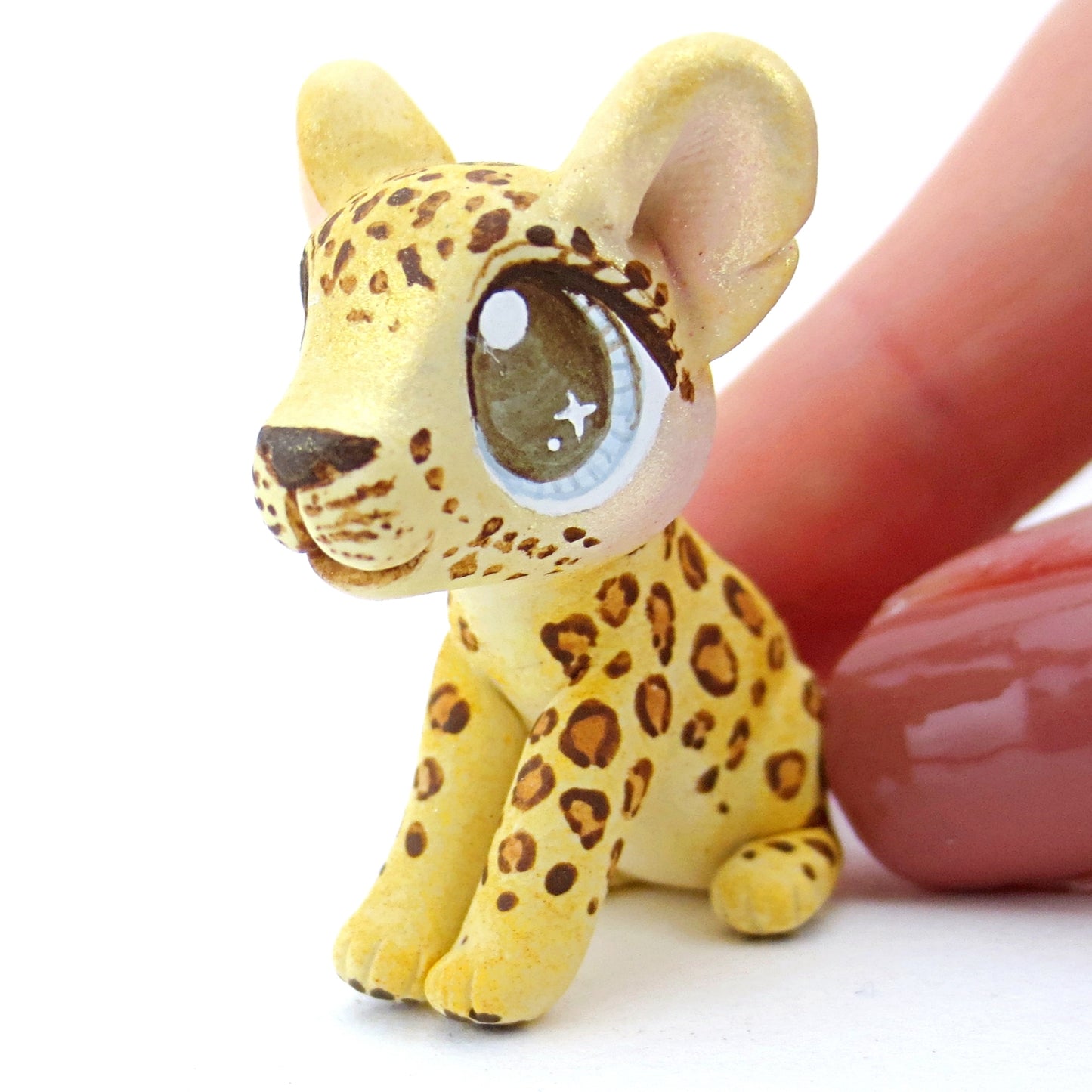 Leopard/Jaguar Figurine - Polymer Clay Tropical Animals