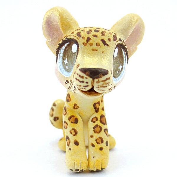 Leopard/Jaguar Figurine - Polymer Clay Tropical Animals