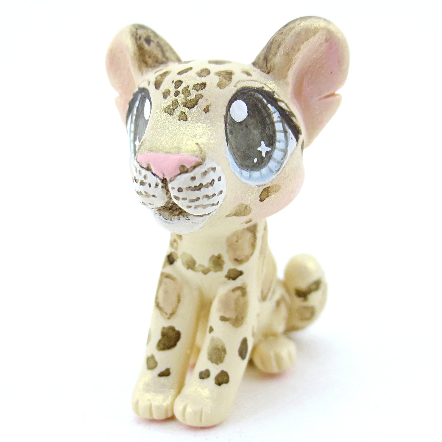 Clouded Leopard Figurine - Polymer Clay Tropical Animals