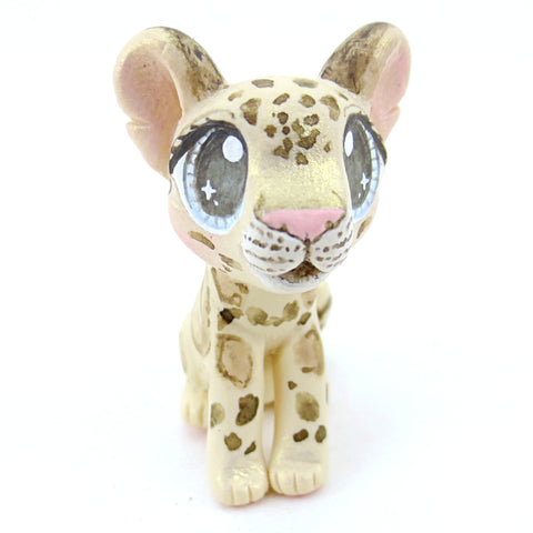 Clouded Leopard Figurine - Polymer Clay Tropical Animals