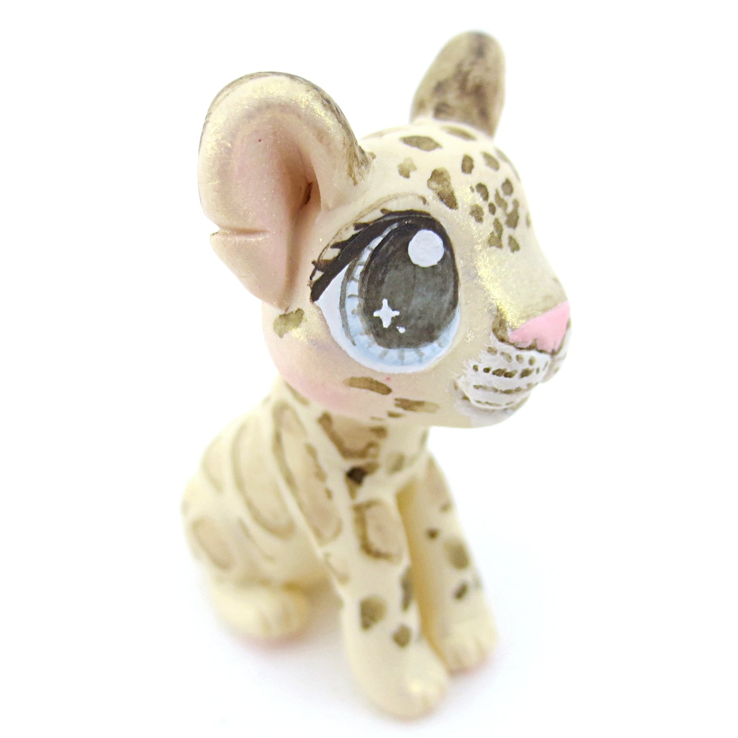 Clouded Leopard Figurine - Polymer Clay Tropical Animals