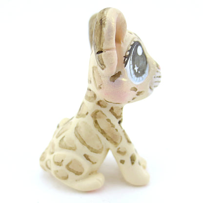 Clouded Leopard Figurine - Polymer Clay Tropical Animals