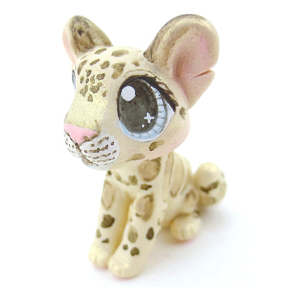 Clouded Leopard Figurine - Polymer Clay Tropical Animals