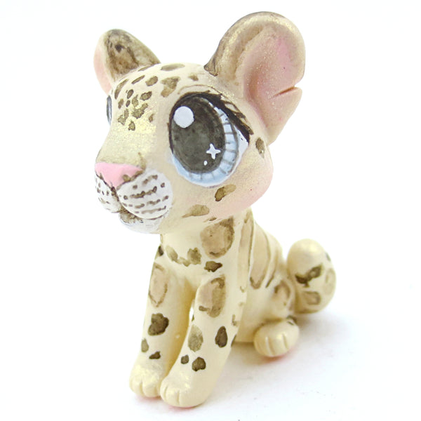 Clouded Leopard Figurine - Polymer Clay Tropical Animals