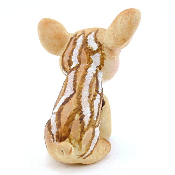 Baby Wild Boar Piglet Figurine with Brown Eyes - Polymer Clay Tropical Animals