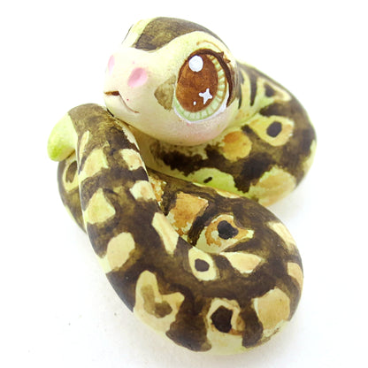 Baby Python Snake Figurine - Polymer Clay Tropical Animals