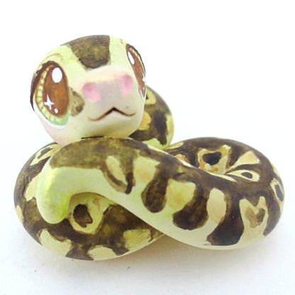 Baby Python Snake Figurine - Polymer Clay Tropical Animals