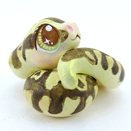 Baby Python Snake Figurine - Polymer Clay Tropical Animals