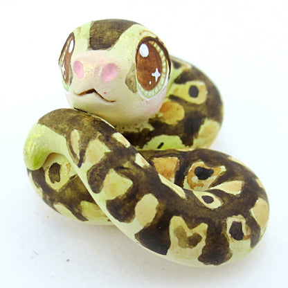 Baby Python Snake Figurine - Polymer Clay Tropical Animals