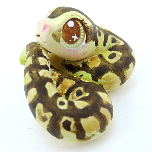 Baby Python Snake Figurine - Polymer Clay Tropical Animals