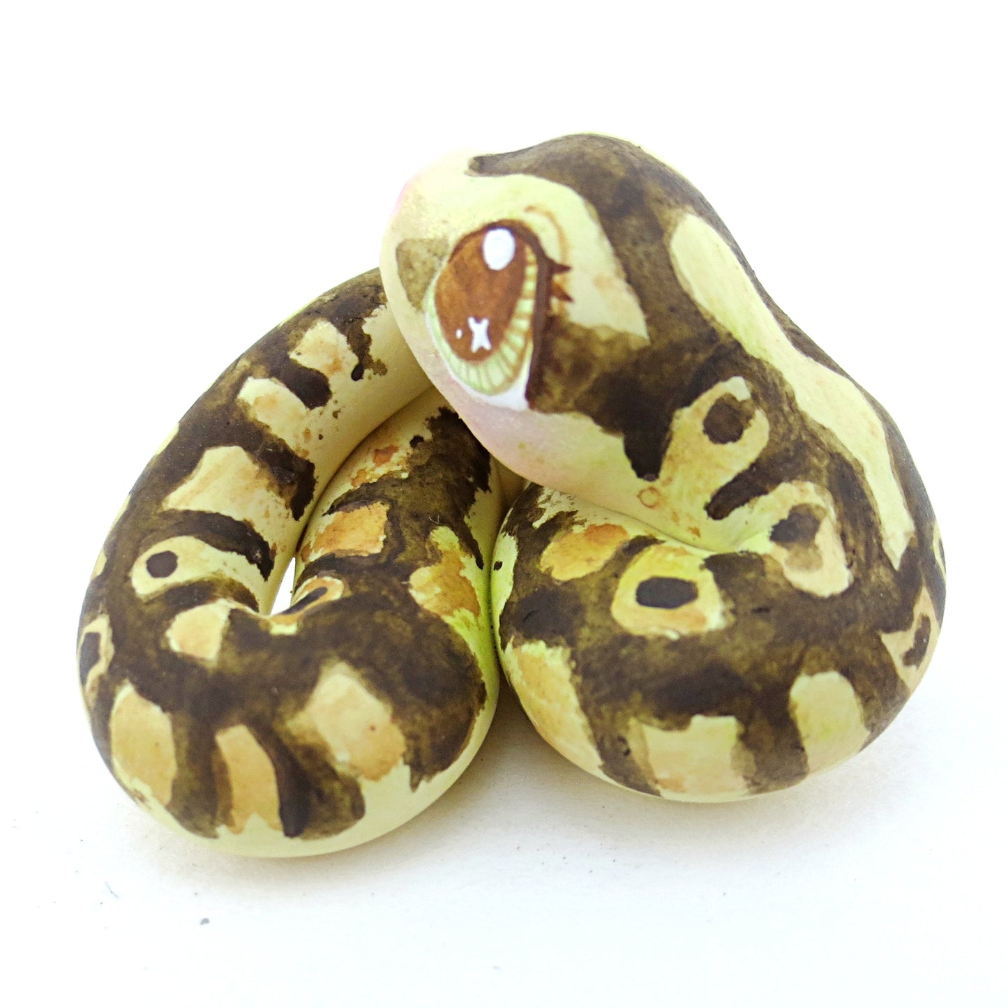 Baby Python Snake Figurine - Polymer Clay Tropical Animals