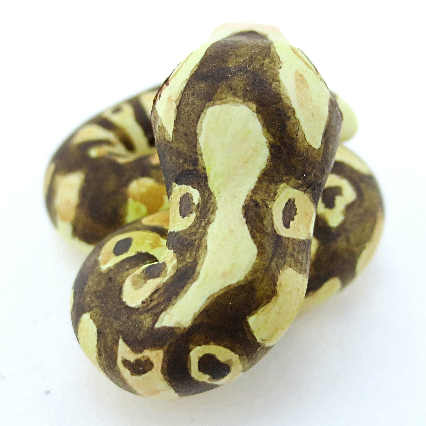 Baby Python Snake Figurine - Polymer Clay Tropical Animals