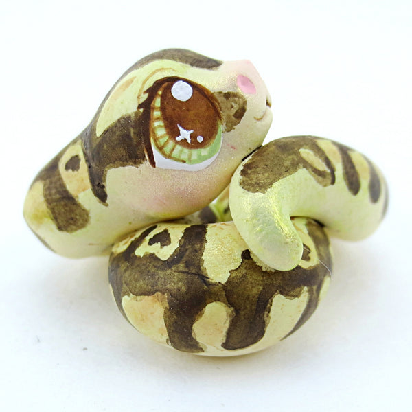 Baby Python Snake Figurine - Polymer Clay Tropical Animals