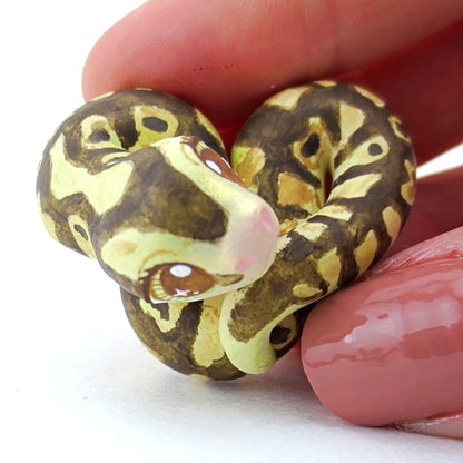 Baby Python Snake Figurine - Polymer Clay Tropical Animals