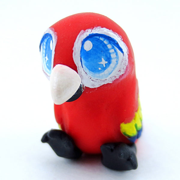 Scarlet Macaw Parrot Figurine - Polymer Clay Tropical Animals