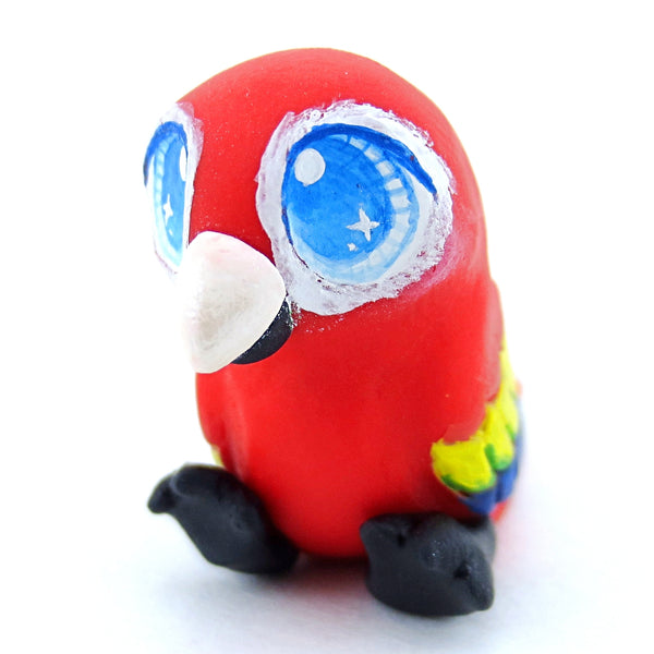 Scarlet Macaw Parrot Figurine - Polymer Clay Tropical Animals