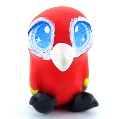 Scarlet Macaw Parrot Figurine - Polymer Clay Tropical Animals